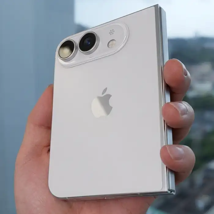 Foldable iPhone closed — ~5.5 inch outer screen